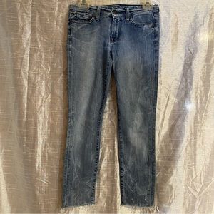 7 for All Mankind SZ 25, GUC, distressed, cropped, stretch jeans.